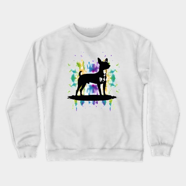 Rat Terrier Ratter Stencil Crewneck Sweatshirt by Furrban